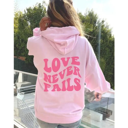 Love Never Fails Pullover Hoodie - Image 2