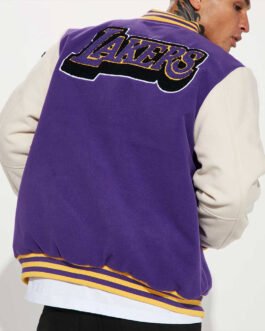 Loyalty LA Lakers Varsity Purple and White Jacket