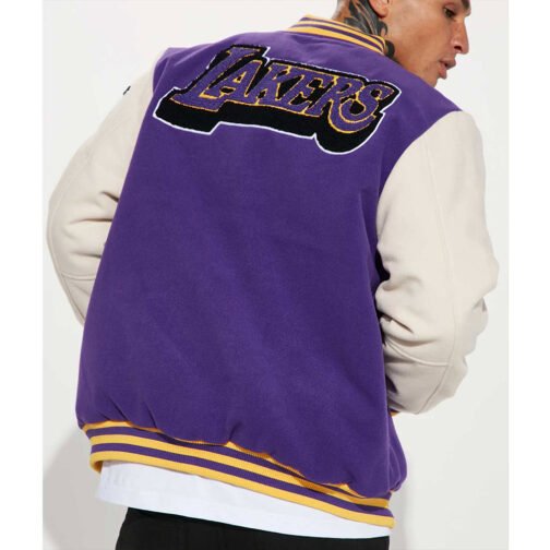 Loyalty LA Lakers Varsity Purple and White Jacket - Image 2
