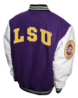 LSU Tigers Graduate Purple and White Varsity Jacket