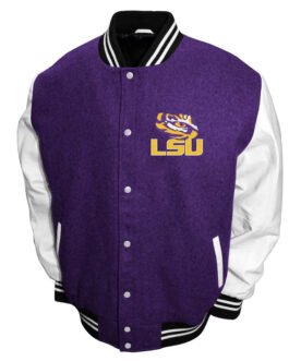 LSU Tigers Graduate Purple and White Varsity Jacket
