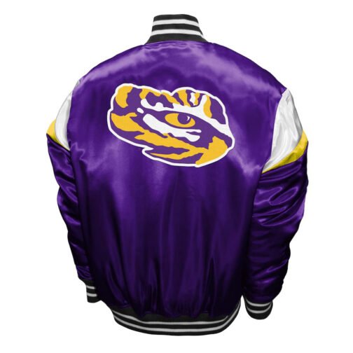 LSU Tigers Power Purple Satin Jacket - Image 2
