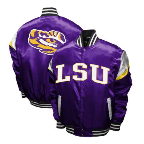 LSU Tigers Power Purple Satin Jacket - Image 3