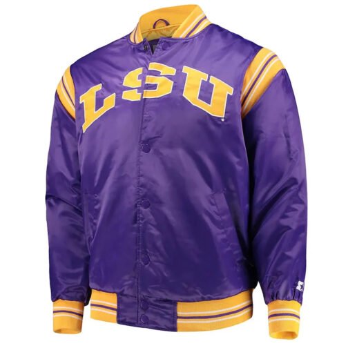 LSU Tigers The Enforcer Purple Varsity Satin Jacket
