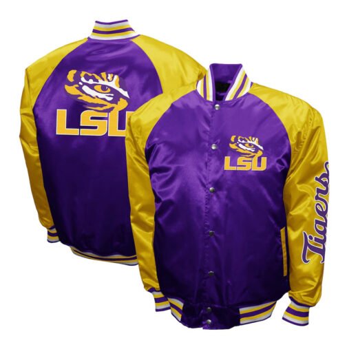 LSU Tigers The Game Purple Satin Jacket - Image 3