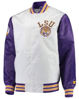 LSU Tigers The Legend White/Purple Satin Jacket