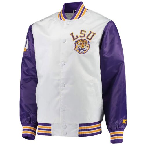 LSU Tigers The Legend White/Purple Satin Jacket