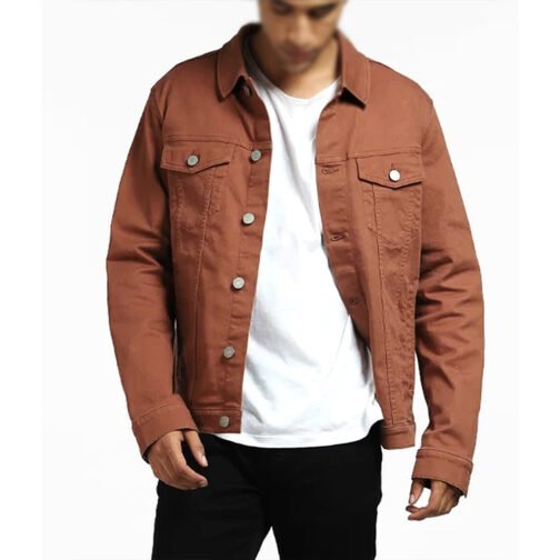 Emily in Paris Lucas Bravo Denim Brown Jacket - Image 3