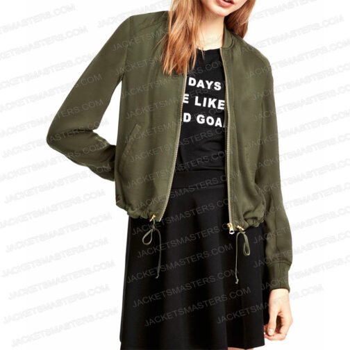 Van Der Valk Maimie Mccoy Green Bomber Jacket - Image 3