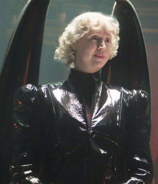 Gwendoline Christie Lucifer Black Leather Coat - Image 5