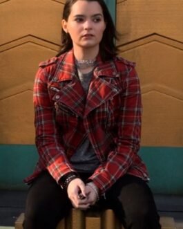 Lucifer Brianna Hildebrand Plaid Red Biker Jacket