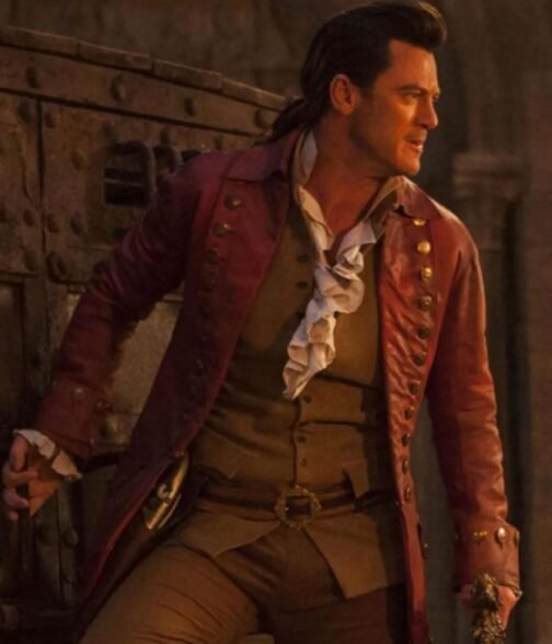 Beauty and The Beast Luke Evans Red Leather Jacket - Image 5