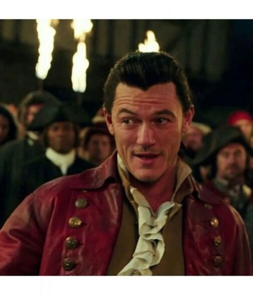 Beauty and The Beast Luke Evans Red Leather Jacket - Image 7