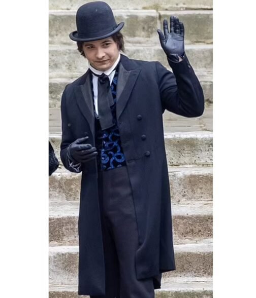 Frank Dillane The Essex Serpent Blue Double Breasted Coat