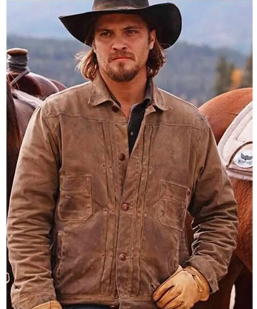 Luke Grimes Yellowstone Brown Leather Jacket - Image 6