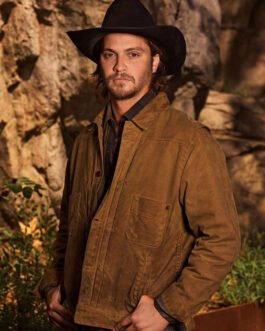 Luke Grimes Yellowstone Brown Leather Jacket