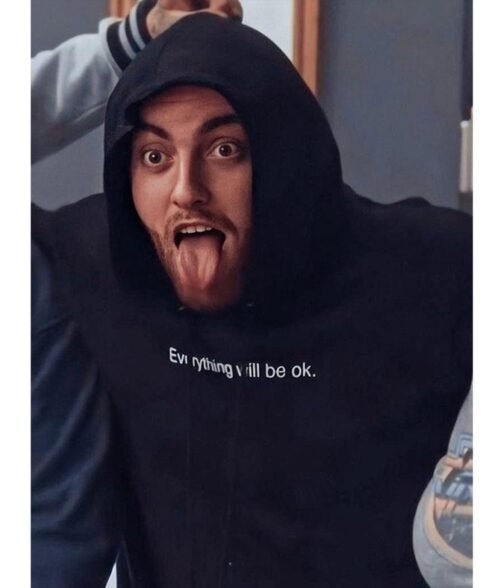 Everything will be ok Mac Miller Pullover Black Hoodie - Image 2