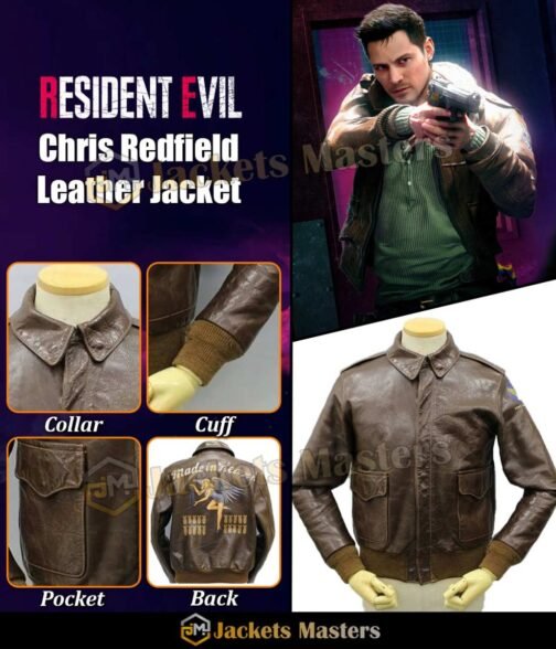 Chris Redfield Made in Heaven Air Force Flight Jacket - Image 7