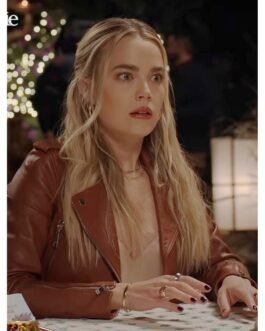 Maggie Rebecca Rittenhouse Brown Leather Biker Jacket