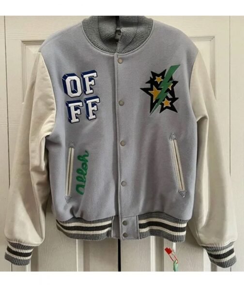 Lil Durk Magician Light Grey and White Varsity Jacket - Image 6