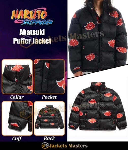 Akatsuki Black Puffer Jacket - Image 6