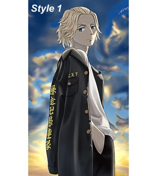 Manjiro Sano Tokyo Revengers Cotton Black Coat - Image 5