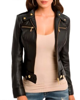 Women’s Marciano Dakira Moto Black Leather Jacket