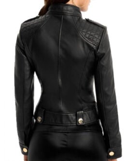 Women’s Marciano Dakira Moto Black Leather Jacket