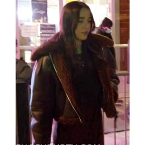 Margaux Lignel Real Girlfriends in Paris Brown Jacket with Fur Collar - Image 8