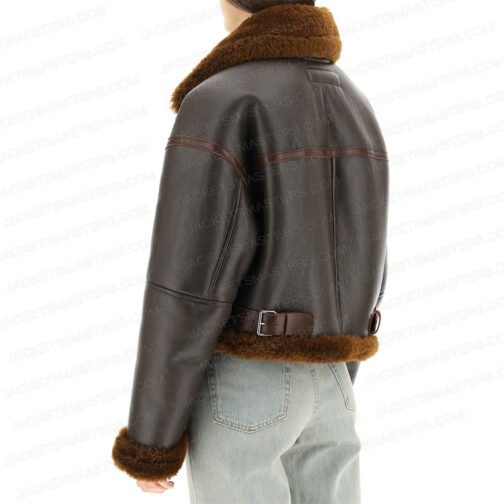Margaux Lignel Real Girlfriends in Paris Brown Jacket with Fur Collar - Image 5