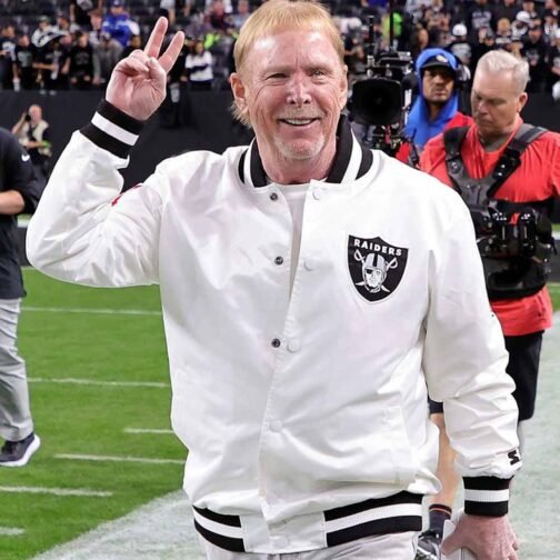 Mark Davis Las Vegas Raiders White Jacket - Image 2