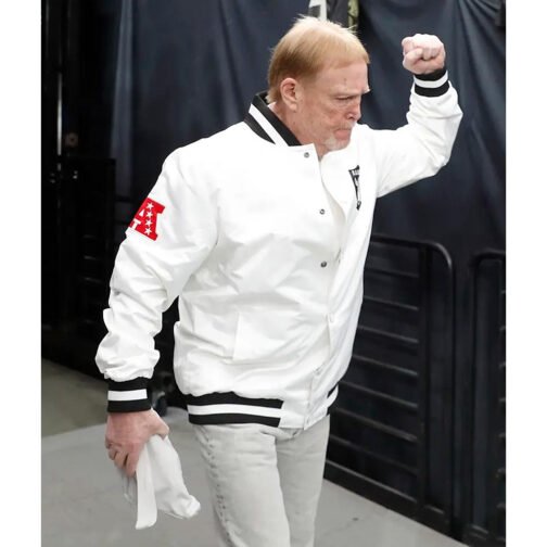 Mark Davis Las Vegas Raiders White Jacket - Image 8