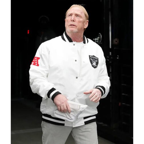 Mark Davis Las Vegas Raiders White Jacket - Image 5