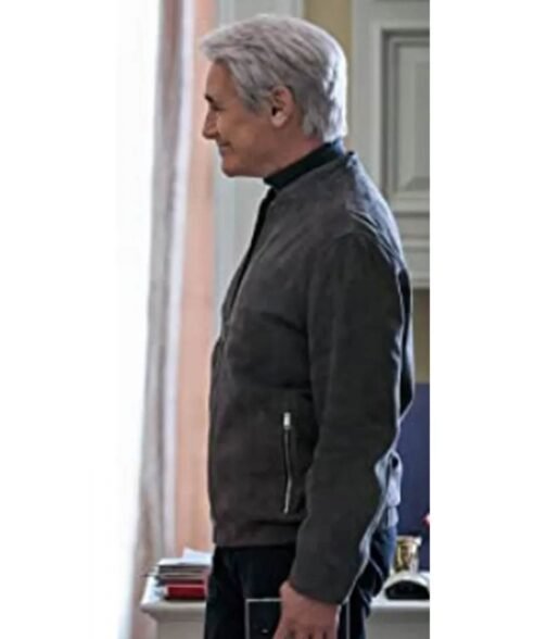 Mark Rylance Don’t Look Up Grey Suede Leather Jacket - Image 3