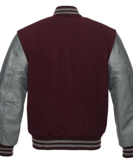 College/Baseball Maroon and Grey Jacket