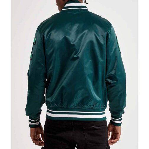Mash Up Boston Celtics Green Satin Jacket - Image 2