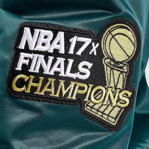 Mash Up Boston Celtics Green Satin Jacket - Image 5