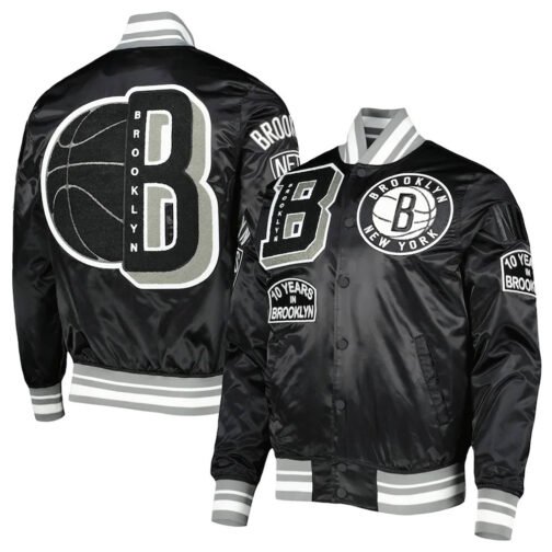 Mash Up Capsule Brooklyn Nets Satin Jacket - Image 3