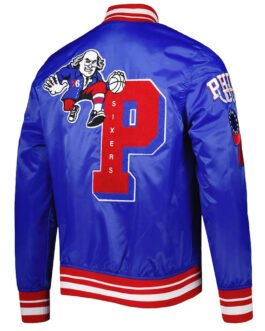 Mash Up Capsule Philadelphia 76ers Royal Blue Satin Jacket