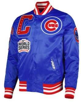 Chicago Cubs Mash Up Royal Satin Jacket