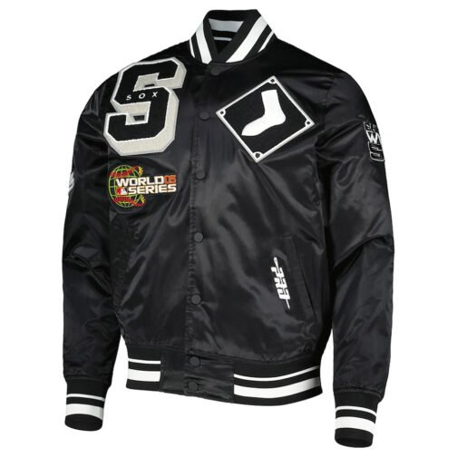 Mash Up Chicago White Sox Black Satin Jacket