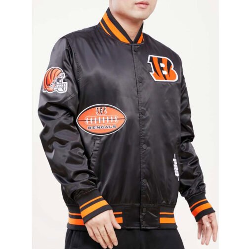 Mash Up Cincinnati Bengals Black Satin Jacket - Image 3