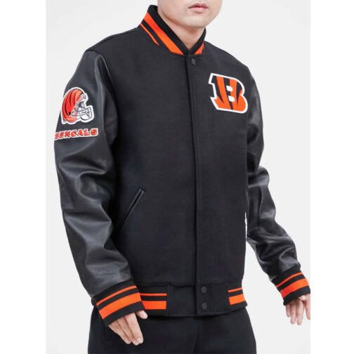 Mash Up Cincinnati Bengals Varsity Black Jacket - Image 3