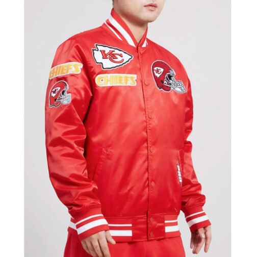 Mash Up Kansas City Chiefs Red Satin Jacket - Image 3