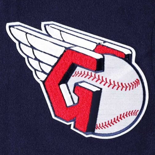 Cleveland Guardians Mash Up Logo Varsity Navy Jacket - Image 6