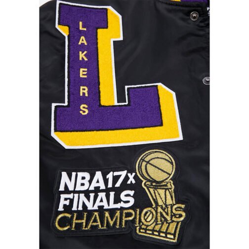 LA Lakers Mash Up Logo Black Jacket - Image 6
