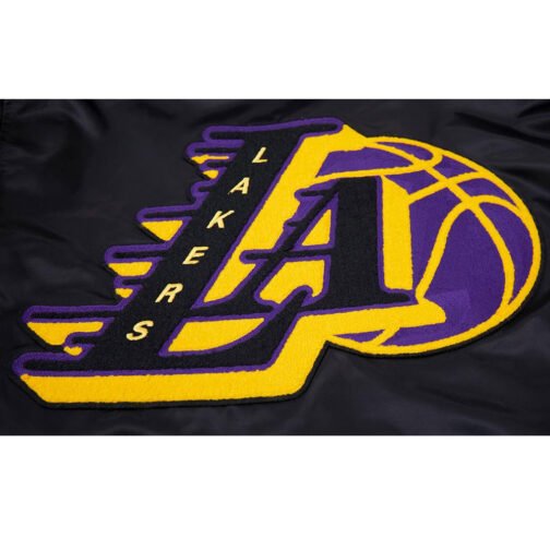 LA Lakers Mash Up Logo Black Jacket - Image 7