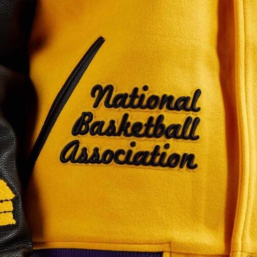 Mash Up Los Angeles Lakers Varsity Yellow and Black Jacket - Image 4