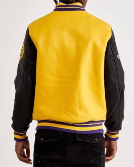 Mash Up Los Angeles Lakers Varsity Yellow and Black Jacket