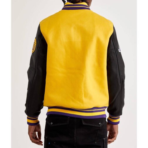 Mash Up Los Angeles Lakers Varsity Yellow and Black Jacket - Image 2